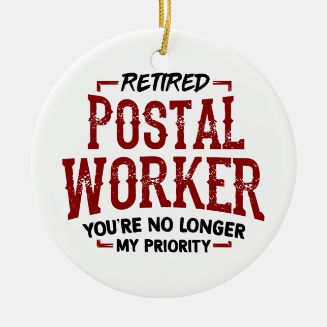 Remüde Postarbeiter Mailman Retirement Keramik Ornament (Vorne)
