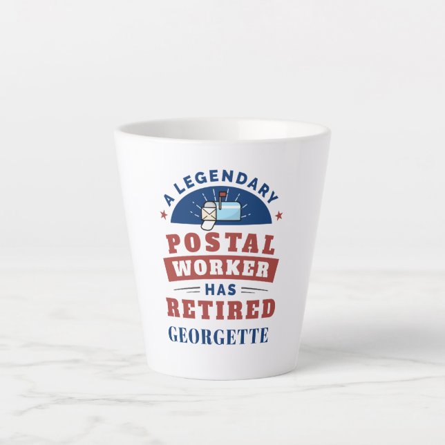 Remüde Postarbeiter Mailman Retirement Milchtasse (Vorderseite)