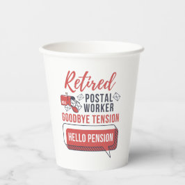 Remüde Postarbeiter Mailman Retirement Pappbecher