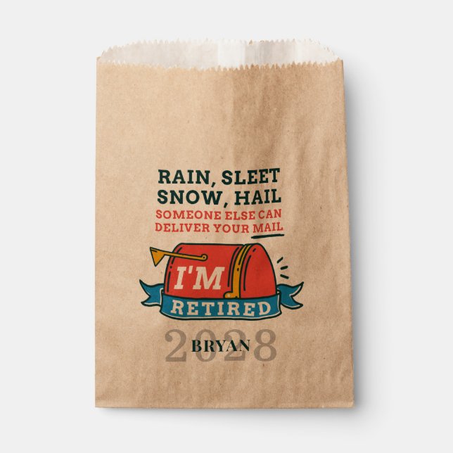 Remüde Postarbeiter Mailman Retirement Party Geschenktütchen (Vorderseite)