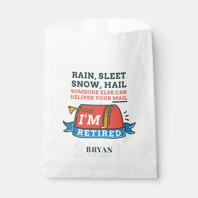 Remüde Postarbeiter Mailman Retirement Party Geschenktütchen (Vorderseite)