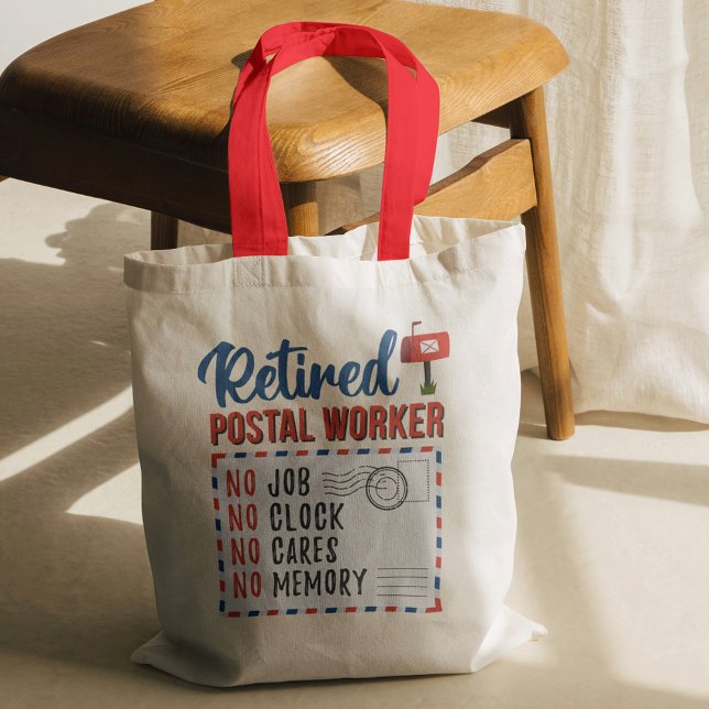 Remüde Postarbeiter Mailman Retirement Tragetasche (No Job Clock Retired Postal Worker Red Handles Tote Bag)