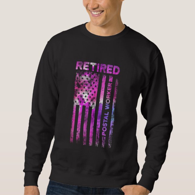 Remüde Postarbeiter US Flags Mailman Retirement Sweatshirt (Vorderseite)