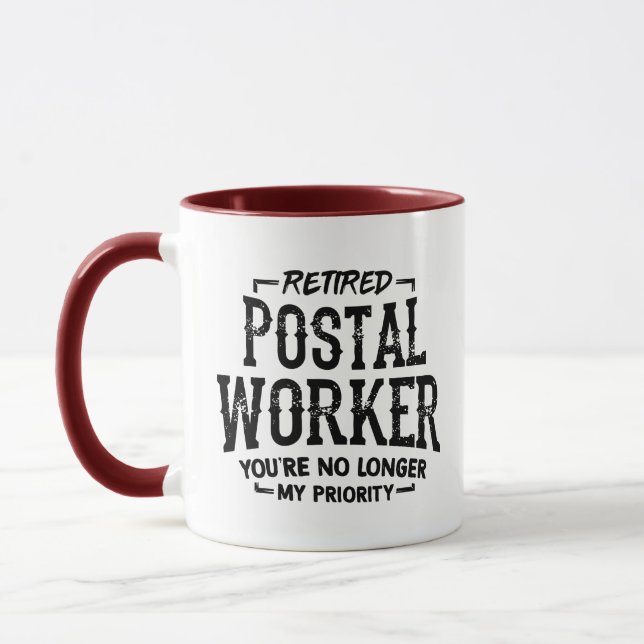 Remüde Postarbeiterruhestand Mailman Funny Mug Tasse (Links)