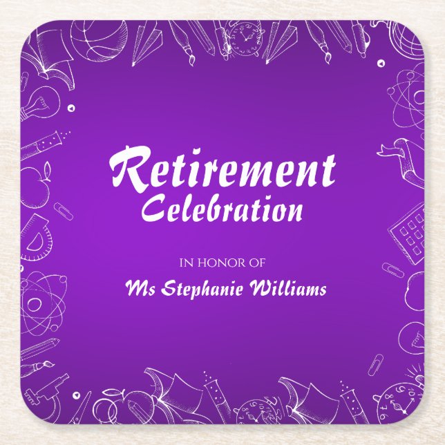 Remüde Schullehrer Celebration Party Rechteckiger Pappuntersetzer (Vorderseite)