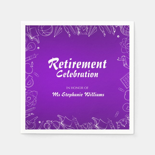 Remüde Schullehrer Celebration Party Serviette (Vorderseite)