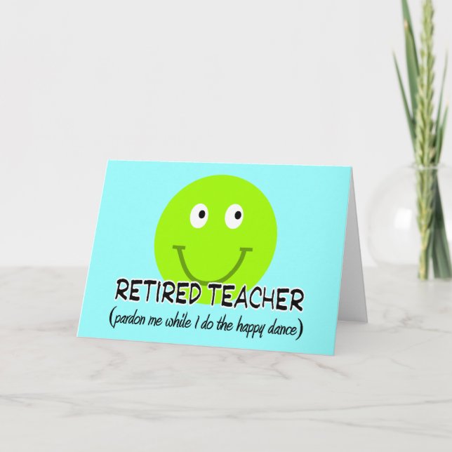 Remüde Teacher Green Happy Dance" Geschenke Karte (Vorderseite)