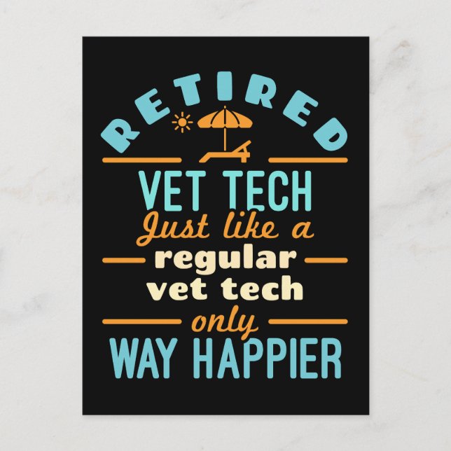 Remüde Tierarzt Tech Happier Veterinär Postkarte (Vorderseite)