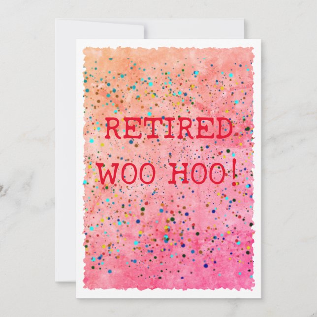 Remüde Woo Hoo Colorful Watercolor Confetti Party Einladung (Vorderseite)