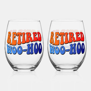 Remüde Woo Hoo Vintag Groovy Text Weinglas Ohne Stiel