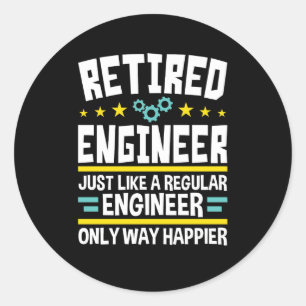 Remüder Engineer Funny Retirement Happier Runder Aufkleber