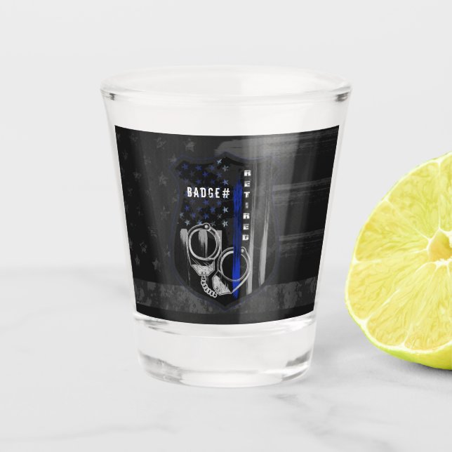 Remüdes Blue Thin Line Shootglas Schnapsglas (Vorderseite)