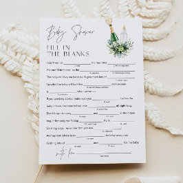 REMY Baby Shower Libs Füllen Sie das Blank Game 12 Einladung