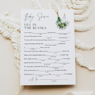 REMY Baby Shower Libs Füllen Sie das Blank Game 12 Einladung