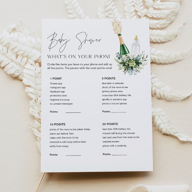 REMY Baby Shower Was ist auf Ihrer Handykarte? Einladung (Von Creator hochgeladen)