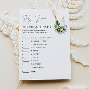 REMY Guess the Price Baby Shower Game Card Einladung