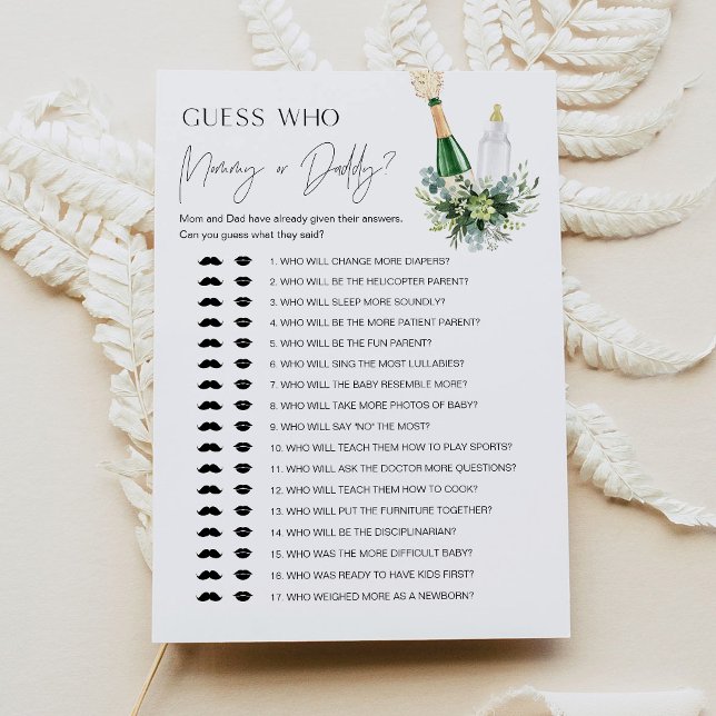 REMY Who It Mommy or Daddy Baby Game Card Einladung (Von Creator hochgeladen)