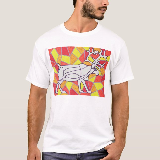 Ren auf Buntglas T-Shirt (Vorderseite)