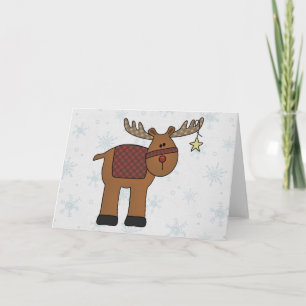 Ren im Schnee Feiertagskarte