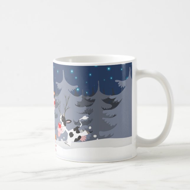 Ren in der Schnee-Tasse Tasse (Rechts)