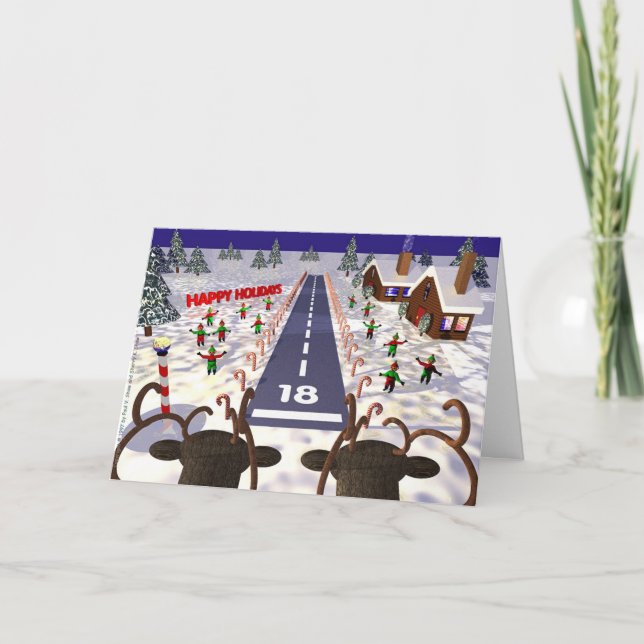 Ren-Landung Feiertagskarte (Vorderseite)