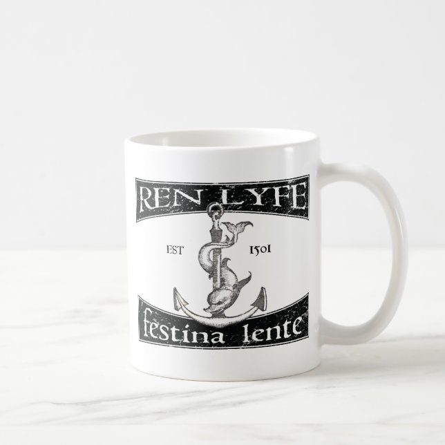 Ren Lyfe: Beunruhigter Aldus Festina Lente Tasse (Rechts)