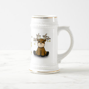 Ren mit gelben Sternen Bierglas
