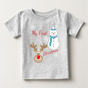 Ren Rudolph, Schneemann-Baby-1. Weihnachten Baby T-shirt