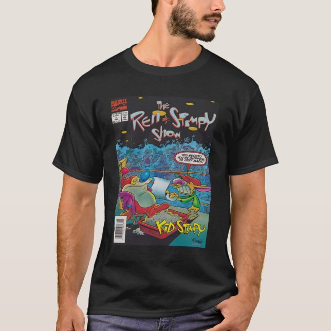 Ren und Stimpy Boxing Comic T-Shirt (Vorderseite)