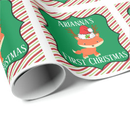 Ren-Weihnachtsmannmütze-erstes Weihnachten Fox Geschenkpapier