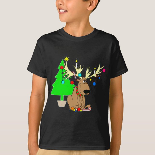 Ren-Weihnachtst-shirt Feriengeschenk T-Shirt (Vorderseite)