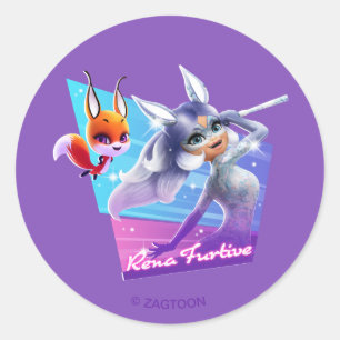 Rena Furtive Graphic Runder Aufkleber