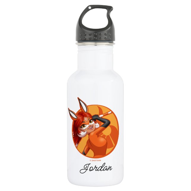 Rena Rouge Orange Abzeichen Edelstahlflasche (Vorderseite)
