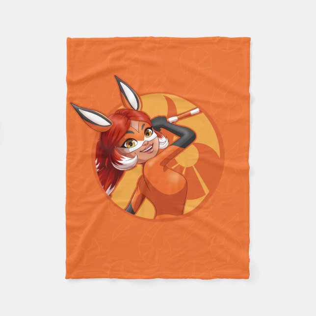 Rena Rouge Orange Abzeichen Fleecedecke (Vorderseite)