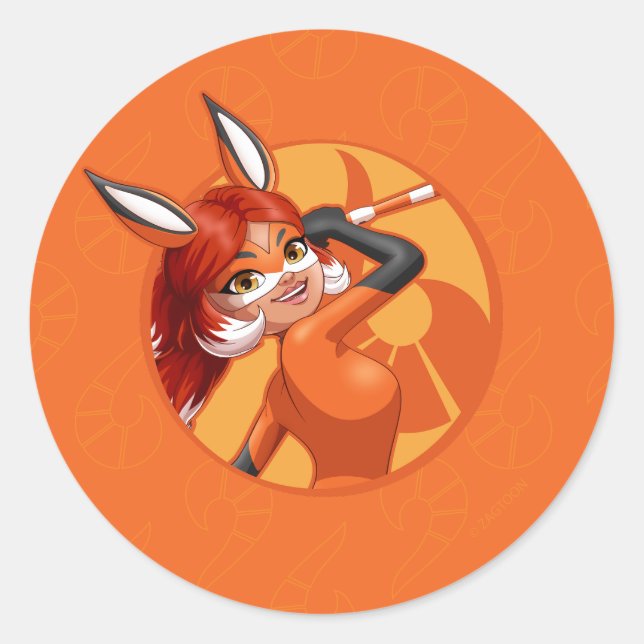 Rena Rouge Orange Abzeichen Runder Aufkleber (Vorderseite)