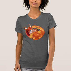 Rena Rouge Orange Abzeichen T-Shirt
