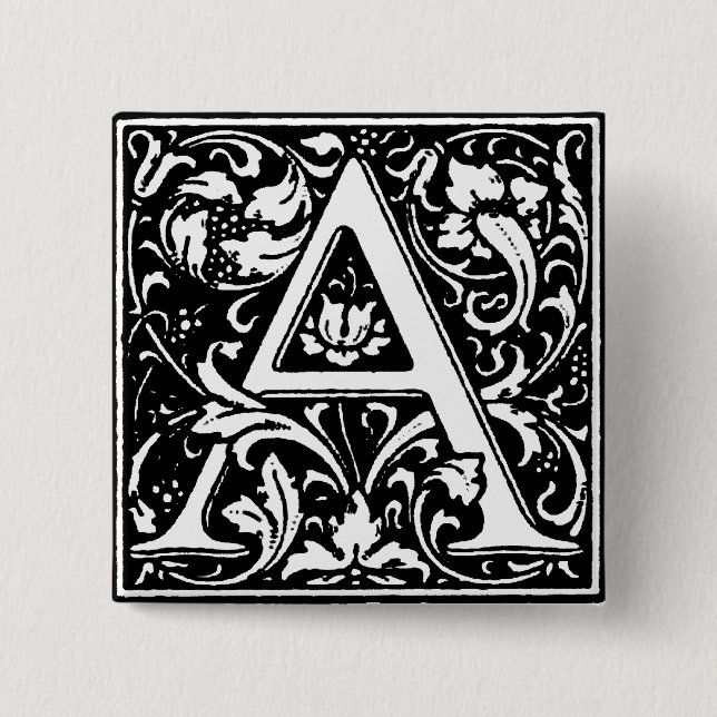 Renaissance Alphabet Letter A - Button (Vorderseite)