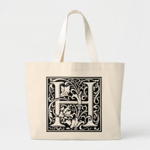 Renaissance Alphabet Letter H auf der Tote Tasche