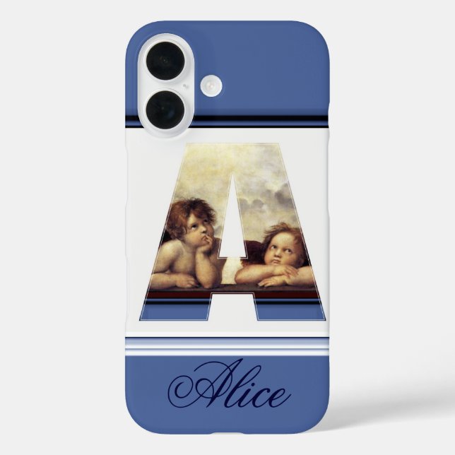 RENAISSANCE ANGEL A LETTER Winged Cherub Monogram Case-Mate iPhone Hülle (Rückseite)