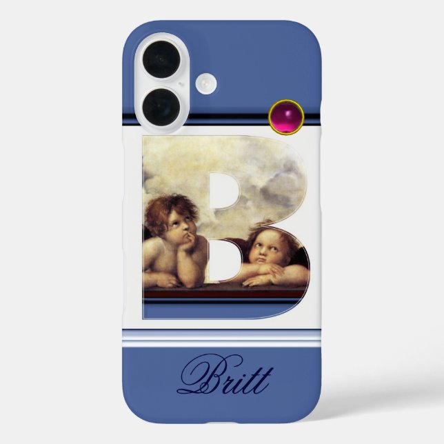 RENAISSANCE ANGEL B LETTER Winged Cherub Monogramm Case-Mate iPhone Hülle (Rückseite)