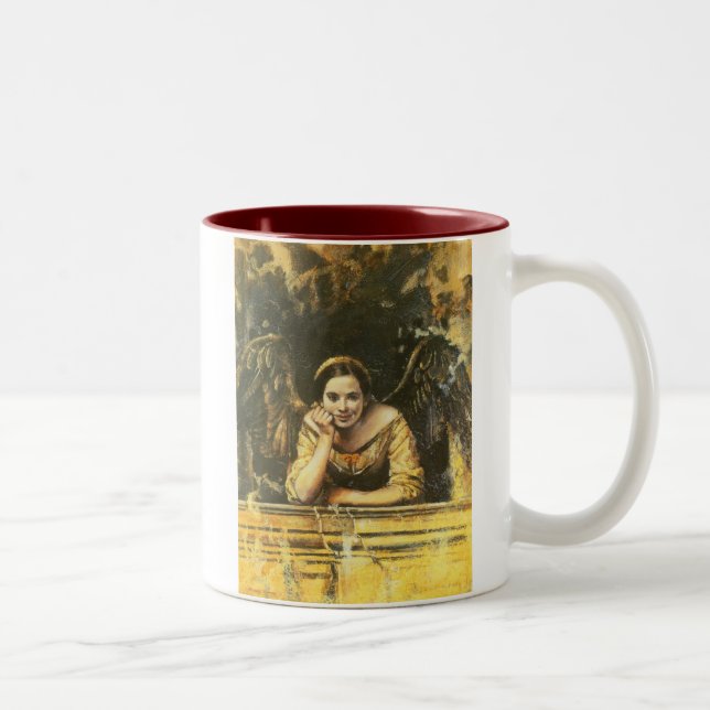 Renaissance Angel Design Zweifarbige Tasse (Rechts)