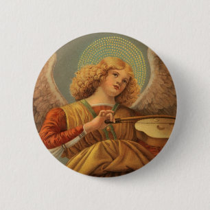 Renaissance Angel Violine Melozzo da Forli Button