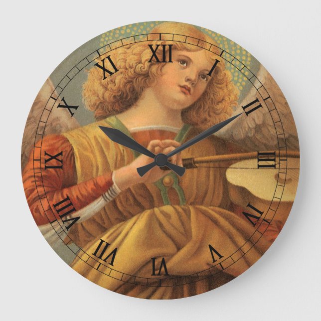 Renaissance Angel Violine Melozzo da Forli Große Wanduhr (Vorderseite)