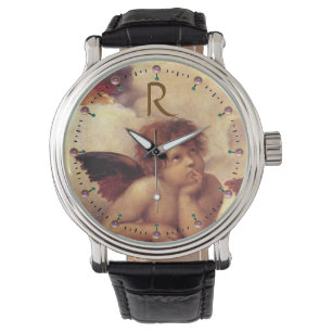 RENAISSANCE ANGEL/Winged Cherub Monogramm Armbanduhr