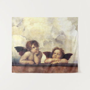 RENAISSANCE ANGELS Raffaello Sanzio, Winged Cherub Wandteppich