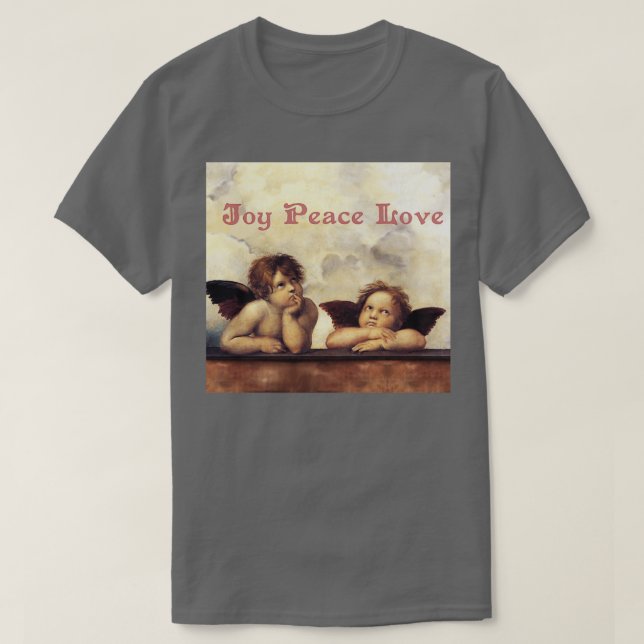 RENAISSANCE ANGELS Winged Cherubs Joy Peace Love T-Shirt (Design vorne)