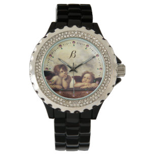 RENAISSANCE ANGELS /Winged Cherubs Monogramm Armbanduhr