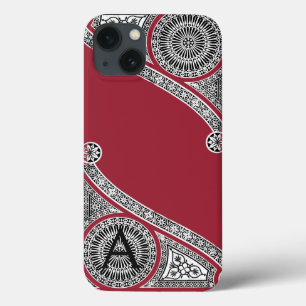 RENAISSANCE ARCHITECT Marsala Red Monogram Case-Mate iPhone Hülle