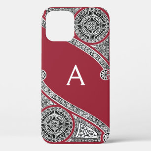 RENAISSANCE ARCHITECT Marsala Red Monogram Case-Mate iPhone Hülle