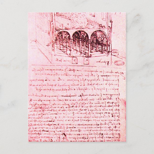 RENAISSANCE ARCHITEKTUR, rosa Postkarte (Vorderseite)